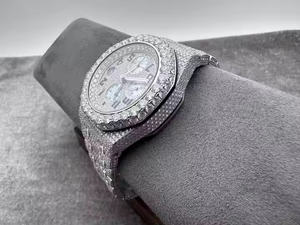 Simple Luxury Fashion Mens <b>Wristwatch</b> Quartz Movement Alloy Sapphire Crystal Dial Moissanite Design Formal Stainless Steel Band - Product Image 6