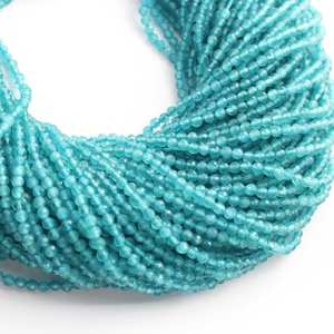 Lot de perles rondes en apatite bleue naturelle de 3mm pour la fabrication de bijoux au prix d'usine. - Product Image 4