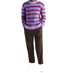 Pulls en cachemire pour hommes à la mode, col ample, tenue décontractée, tricoté, chaud et respirant, pull anti-rétrécissement - Product Image 5