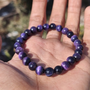 Pulsera de Equilibrio Energético de Joyería de Moda Personalizada, Pulsera Elástica Hecha a Mano con Cuentas de Piedra Natural de Ojo de Tigre de 8 mm para Mujeres y Hombres - Product Image 2