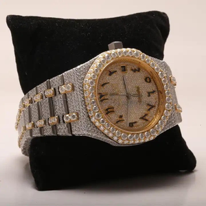 Reloj de Acero Inoxidable de Alta Calidad con Cuarzo Natural, Diamantes Moissanite con Claridad VVS, Pantalla Analógica, Correa de 20 mm, Estilo Ejecutivo - Product Image 5