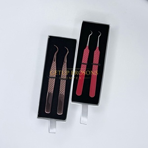Pestañas GETUP BROSONS IMPEX de Acero Inoxidable de Alta Calidad, Color Rojo Rosa con Punta Plateada, Antimagnéticas, Precisión Rusa, Volumen 10mm - Product Image 5