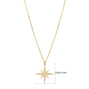 Nouveau collier à breloque en zircon tendance, design étoile du nord, fait à la main, fiançailles, mariage, fabrication turque, argent sterling 925 - Product Image 3
