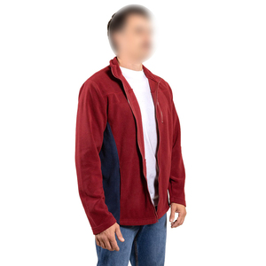OEM personnalisé 2025 hommes veste polaire pour hommes Mehroon bleu contraste respirant toile tissu support bonne vente - Product Image 4