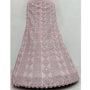 Lehenga แบบดั้งเดิมกับ choli ยาวปักและ dupatta สุทธิกระจกทำงานสำหรับงานเลี้ยงฤดูร้อน - Product Image 1