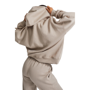 Chándal de algodón con logotipo personalizado para mujer, conjunto de pantalones y sudaderas con capucha para mujer, chándal de gran tamaño | Servicio OEM - Product Image 4