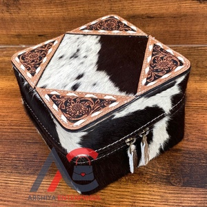 Nouveau Portable De Luxe En Cuir De Vachette Voyage Boîte À Bijoux Organisateur Boucle D'oreille Anneau Collier Accessoires À La Mode De Stockage Cadeau Cas - Product Image 1