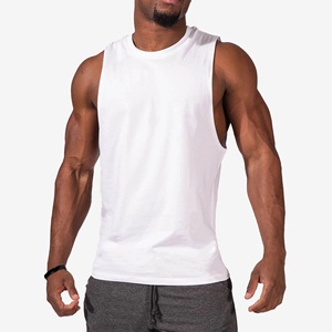 Camiseta sin Mangas para Hombre, Logotipo Personalizado, 100% Algodón, Transpirable, Tejido de Punto, 180 g/m², Corte Holgado, Cuello Redondo, Ropa Deportiva para Gimnasio - Product Image 4