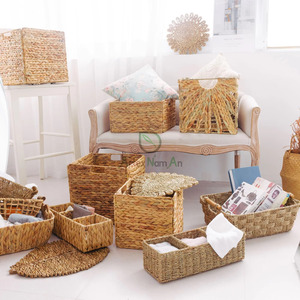 Cube de rangement en rotin naturel fait à la main pour bureau à domicile et organisation de placard - Product Image 4