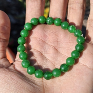 Handmade Luxury Adjustable <b>Beaded</b> <b>Bracelets</b> for Men Women's Natural Gemstone Jade Jewelry Silver Plated 8MM Gift Occasion Direct - Product Image 1