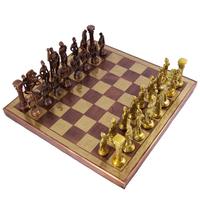 Jeu d'échecs de collection en laiton de qualité supérieure, jeu d'échecs en laiton, emballage en boîte, objet de décoration antique, cadeau