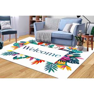 พรมต้อนรับลายดอกไม้ พรมพิมพ์ลาย พรมสั่งทำพิเศษ พรมลายพฤกษศาสตร์ พรมขนนุ่ม - Product Image 2