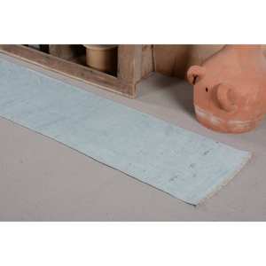 พรมตุรกีโบราณสีน้ำเงินทันสมัย1.7 x 11.3ft ขนสัตว์แบบเย็บปะติดปะต่อกันออกแบบเป็นรูปสี่เหลี่ยมผืนผ้าขนาดใหญ่สำหรับห้องนั่งเล่น - Product Image 4