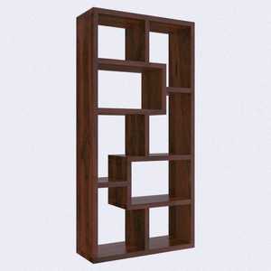 Estantería geométrica de madera maciza con Estantes abiertos Unidad de exhibición de divisor de habitación moderna - Product Image 3