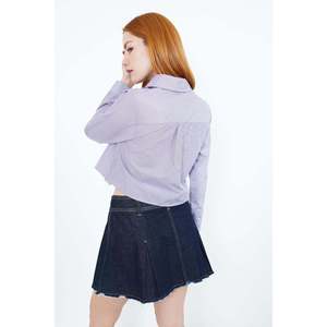 Minifalda de Mezclilla Azul para Mujer, Marca Lustrin, con Bolsillo Delantero y Detalles de Botones, 100% Algodón, Falda Casual al por Mayor para Damas - Product Image 4