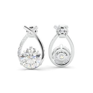 Boucles d'oreilles créoles mignonnes en moissanite taille ronde pour femmes, fiançailles - Product Image 6