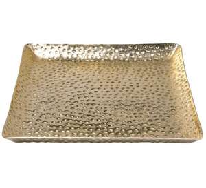 Plateau de service élégant en métal aluminium avec finition or brillant pour les fêtes de mariage, les festivals, la pendaison de crémaillère et les cadeaux - Product Image 4