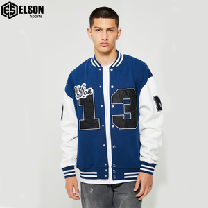 Producto más vendido, chaqueta Varsity en blanco personalizada, telas de lana, chaqueta Bomber lisa de béisbol Varsity con bolsillo de cuero Letterman - Product Image 1