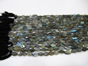 Cuentas facetadas ovaladas de labradorita llamativa azul Natural de 6x8mm a 7x10mm, cuentas en forma de Mani de arcoíris negro genuino, hebra de 13 pulgadas de largo - Product Image 4