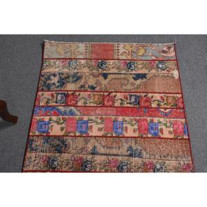 Turkish <b>Runner</b> Rug 2.9x12.3 ft, <b>Red</b> Polka dot Vintage Wool Rug - Product Image 4