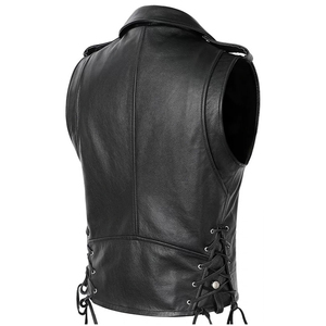 เสื้อกั๊กหนังมอเตอร์ไซค์ฤดูหนาวคุณภาพพรีเมียมปี 2023 สำหรับผู้ชาย ป้องกันการกระแทกสำหรับมอเตอร์ครอส ปรับแต่งขนาดและสีได้ ระบายอากาศได้ดี - Product Image 3