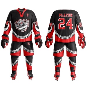 Camiseta de hockey sobre hielo impresa con logotipo personalizado de calidad superior, impresión sublimada de poliéster con uniforme OEM del equipo de bordado - Product Image 1