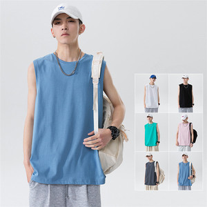 M ~ 5 XL tamaño grande sin mangas 100% algodón Oem logo personalizado liso casual moda hombres camiseta sin mangas para hombres - Product Image 4