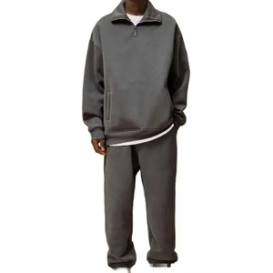 ชุดวอร์มมีฮู้ดสำหรับผู้ชายแบบปกติผ้าโพลีเอสเตอร์/ คอตตอนฟลีซน้ำหนัก320กรัมเชือกรูดด้านหน้าสะพายไหล่แบบออกแบบโลโก้ได้ตามที่ต้องการ - Product Image 3