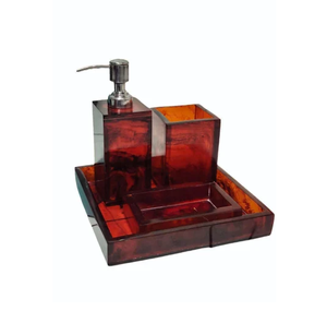 Juego de baño de resina epoxi multicolor personalizado hecho a mano, precio al por mayor, juego de Baño de hotel de resina de diseño clásico de alta calidad - Product Image 2