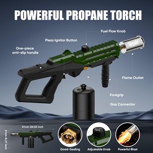 Kit <span class=keywords><strong>de</strong></span> soplete <span class=keywords><strong>de</strong></span> propano para termocontracción, regulador ajustable, boquilla <span class=keywords><strong>de</strong></span> acero inoxidable, quemador <span class=keywords><strong>de</strong></span> gas industrial al por mayor - Product Image 2