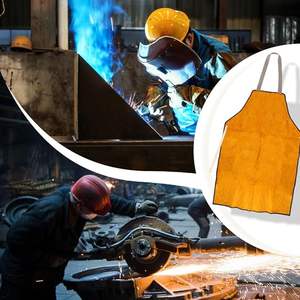 Cow Split Leather <b>BBQ</b> Grill Heat Resistant Welding <b>Apron</b> - Product Image 3