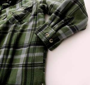 Wholesale Coat Hot Thickened 100% Cotton Winter Autumn <b>Men</b> Long <b>Flannel</b> Heavyweight Warm Brushed Plaid Casual Shirt <b>Jacket</b> - Product Image 3