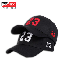 Gorra de Béisbol Negra INDEX SPORTSWEAR con Bordado Rojo 23, 6 Paneles, Ajustable, Unisex, Estilo Casual
