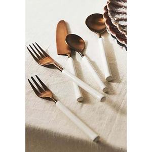 Cubiertos de acero inoxidable con mango de diseño de madera, espejo plateado pulido sencillo, gran necesidad - Product Image 2