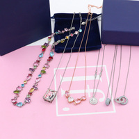 Conjunto de Collar con Gemas Arcoíris Brillantes, Colgante Cuadrado con Corte Esmeralda en Forma de Corazón, Chapado en Oro, Joyería Elegante para Mujer