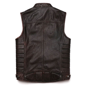 Chaleco de Cuero Casual para Hombre de Diseño Clásico, Servicio OEM, Impermeable, Cortavientos y Transpirable - Product Image 3
