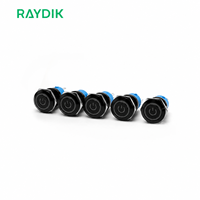Interrupteur à bouton-poussoir métallique noir étanche à verrouillage momentané de 25 mm et 30 mm pour montage sur panneau, commande industrielle