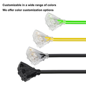 Divisor de Energía de 1 a 9 Vías, Receptáculo Triple de 3 Vías, Cable de Alimentación Eléctrico de Alta Resistencia con Cable Verde SJTW - Product Image 3