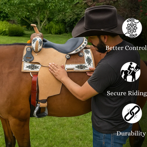Western leather premium quality beautiful horse <b>saddle</b> - Product Image 3
