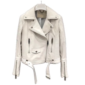 New Stylish Leather Jackets Women Long Sleeve Moto Biker Black Cropped Jackets <b>Belt</b> Waist Motorcycle Women Leather Zipper <b>Pocket</b> - Product Image 4