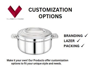 Casserole en acier inoxydable Fusion 3,5 L à prix avantageux, grande casserole chauffante pour aliments avec couvercle, utilisable pour les soupes et les ragoûts - Product Image 3