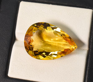 Natural <b>Citrine</b> Madeira Pear Faceted Brandy Colour 21X16X9 mm 17.13 Cts - Product Image 1