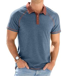 Nuevo diseño Contraste de color Elegante Última Regular Fit Gimnasio Camisas Polo Estilo Stand Collar Secado rápido Media manga Botones Abajo - Product Image 1