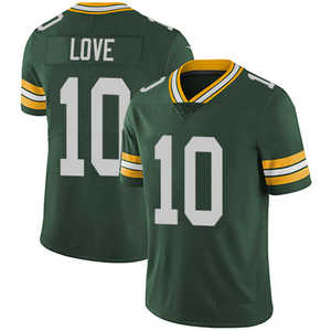 Maillots Green Bay 10 JD Love 8 Josh Jacobs 4 Brett Favre 33 Aaron Jones Cousus Respirants 100% Polyester Grandes Tailles Adultes - Product Image 2