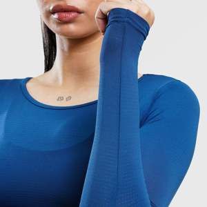 T-shirt de sport à manches longues en tricot bleu marine W024 - Product Image 5
