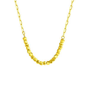 24K Gold-Plated Lucky Beads Sugar Cube Elegant Fine Jewelry <b>Set</b> Necklace & <b>Bracelet</b> - Product Image 3