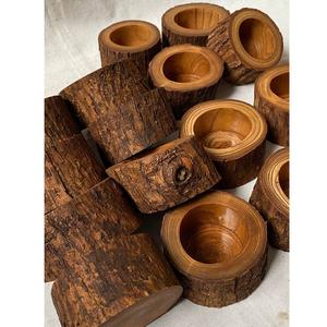 Bougeoirs en bois rustique, support à bougies artisanal de qualité supérieure pour la décoration de la maison et des mariages, Noël, petit budget - Product Image 1