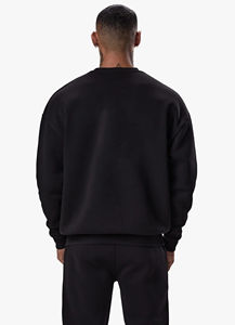 Sweat-shirt à capuche personnalisé en gros, col rond, épaules tombantes, broderie de logo sur mesure, respirant, couleur unie, automne, style Hip Hop - Product Image 5