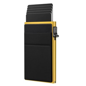 Mode grande capacité porte-carte de crédit portefeuille avec petite poche porte-carte en aluminium avec pince à billets vente chaude homme portefeuilles - Product Image 3
