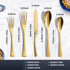 Ensemble de couverts en acier inoxydable écologiques au design moderne pour table à manger |   Couverts élégants pour la maison et les réceptions - Product Image 3